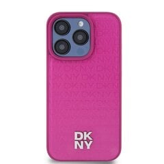 DKNY PU Leather Repeat Pattern Stack Logo MagSafe Case for iPhone 15 Pro Pink цена и информация | Чехлы для телефонов | kaup24.ee