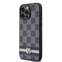 DKNY PU Leather Checkered Pattern and Stripe Case for iPhone 15 Pro Max Black цена и информация | Чехлы для телефонов | kaup24.ee