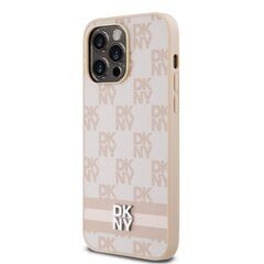 DKNY PU Leather Checkered Pattern and Stripe Case for iPhone 15 Pro Max Pink цена и информация | Чехлы для телефонов | kaup24.ee
