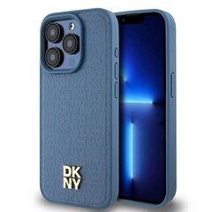 DKNY DKHMP15LPSHRPSB iPhone 15 Pro 6.1" niebieski|blue hardcase Leather Monogram Pattern Metal Logo MagSafe цена и информация | Чехлы для телефонов | kaup24.ee