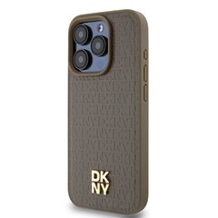 DKNY DKHMP15XPSHRPSW iPhone 15 Pro Max 6.7" brown|brown hardcase Leather Pattern Metal Logo MagSafe цена и информация | Чехлы для телефонов | kaup24.ee