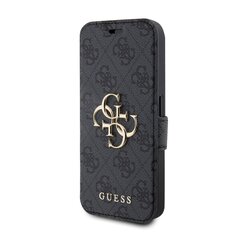 Guess PU Leather 4G Metal Logo Book Case for iPhone 15 Pro Grey цена и информация | Чехлы для телефонов | kaup24.ee