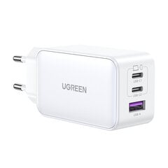 Быстрое зарядное устройство Ugreen CD244 65 Вт USB-A / 2x USB-C GaN - белое цена и информация | Зарядные устройства для телефонов | kaup24.ee