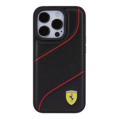 Ferrari PU Leather Perforated Slanted Line Case for iPhone 15 Pro Max Black цена и информация | Чехлы для телефонов | kaup24.ee