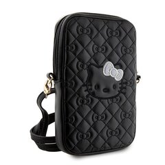 Hello Kitty PU Leather Quilted Pattern Kitty Head Logo Phone Bag Black цена и информация | Чехлы для телефонов | kaup24.ee