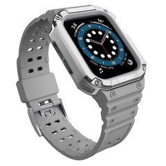 Защитный ремешок Ремешок с чехлом для Apple Watch 7/SE (41/40/38 мм) Бронированный чехол для часов Серый цена и информация | Аксессуары для смарт-часов и браслетов | kaup24.ee