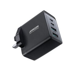 Joyroom TCG02 PD USB-C USB-A Настенное зарядное устройство GaN мощностью 67 Вт (Великобритания) + кабель USB-C — черный цена и информация | Зарядные устройства для телефонов | kaup24.ee