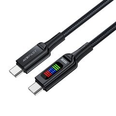 Кабель Acefast C7-03 USB-C USB-C 100 Вт 1,2 м с дисплеем - черный цена и информация | Кабели для телефонов | kaup24.ee