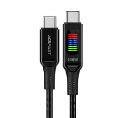 Кабель Acefast C7-03 USB-C USB-C 100 Вт 1,2 м с дисплеем - черный цена и информация | Кабели для телефонов | kaup24.ee