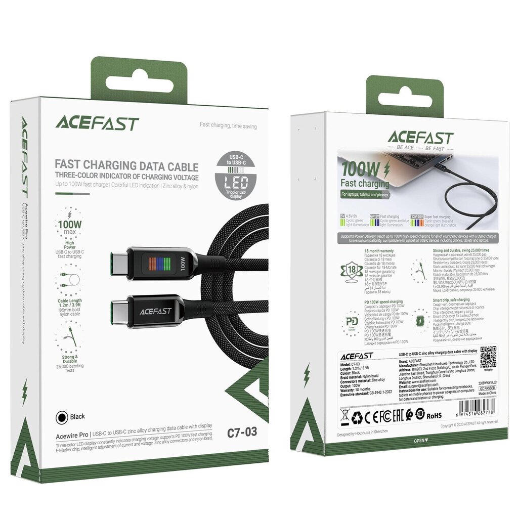 Acefast C7-03 hind ja info | Mobiiltelefonide kaablid | kaup24.ee