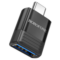 Адаптер Borofone OTG BV18 ​​— Type C — USB — черный цена и информация | Адаптеры и USB-hub | kaup24.ee