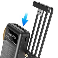 Dudao K18+ solar power bank USB-A | USB-C | Lightning | micro USB 20000 mAh - black цена и информация | Зарядные устройства Power bank | kaup24.ee