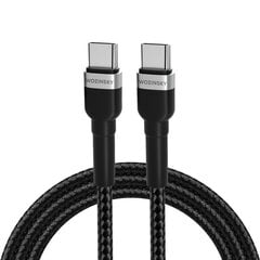 Кабель Wozinsky WNBCC2 USB-C/USB-C PD 65W 2 м - черный цена и информация | Кабели для телефонов | kaup24.ee