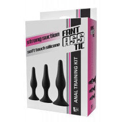 Анальные пробки Fantasstic Anal Training Kit, 3 шт., черные цена и информация | Анальные игрушки | kaup24.ee