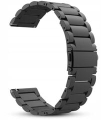 Черный стальной браслет для часов Zaxer 22 мм. цена и информация | Аксессуары для смарт-часов и браслетов | kaup24.ee