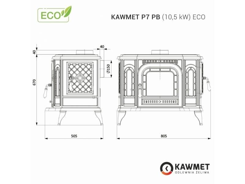 Kamin-ahi P7 10,5 kW eco parempoolne цена и информация | Kaminad | kaup24.ee