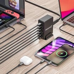 Feegar Tower Pro 140 W seinalaadija 3x USB-A 3x USB-C hind ja info | USB jagajad, adapterid | kaup24.ee