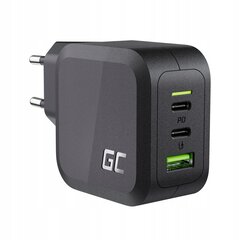 Сетевое зарядное устройство Green Cell PowerGaN 65 Вт PD 3.0 QC 3.0 2xUSB-C 1xUSB-A цена и информация | Адаптеры и USB-hub | kaup24.ee