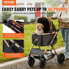 Коляска для домашних животных Vevor, черная, до 30 кг цена и информация | Переноски, сумки | kaup24.ee