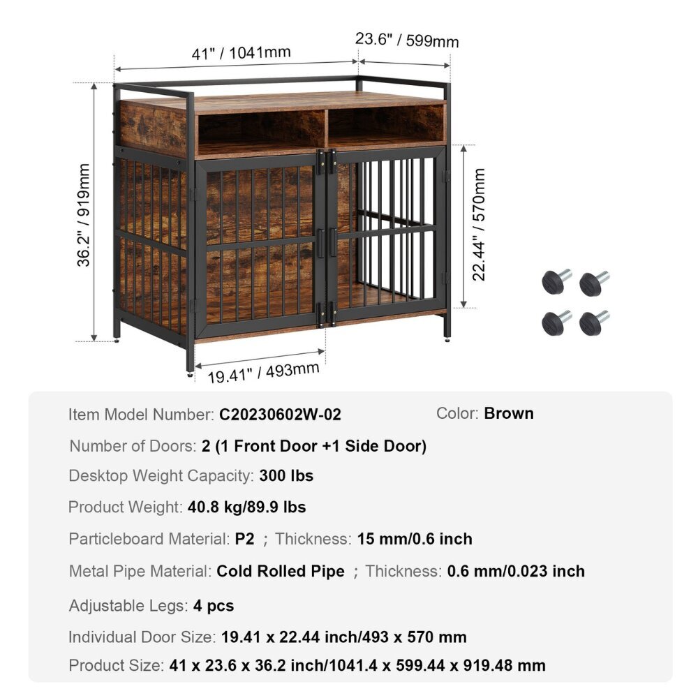 Koerakuut/aias kuut Vevor, 104x59x91cm hind ja info | Pesad, kuudid | kaup24.ee