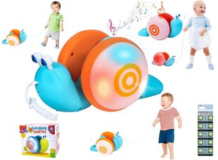 Интерактивная детская игрушка Halpix Snail Pull Along Toy цена и информация | Drewniana Wieża Piramida Kura Nakładanie Kolorowych Kwadratów LD-15 15276 | kaup24.ee