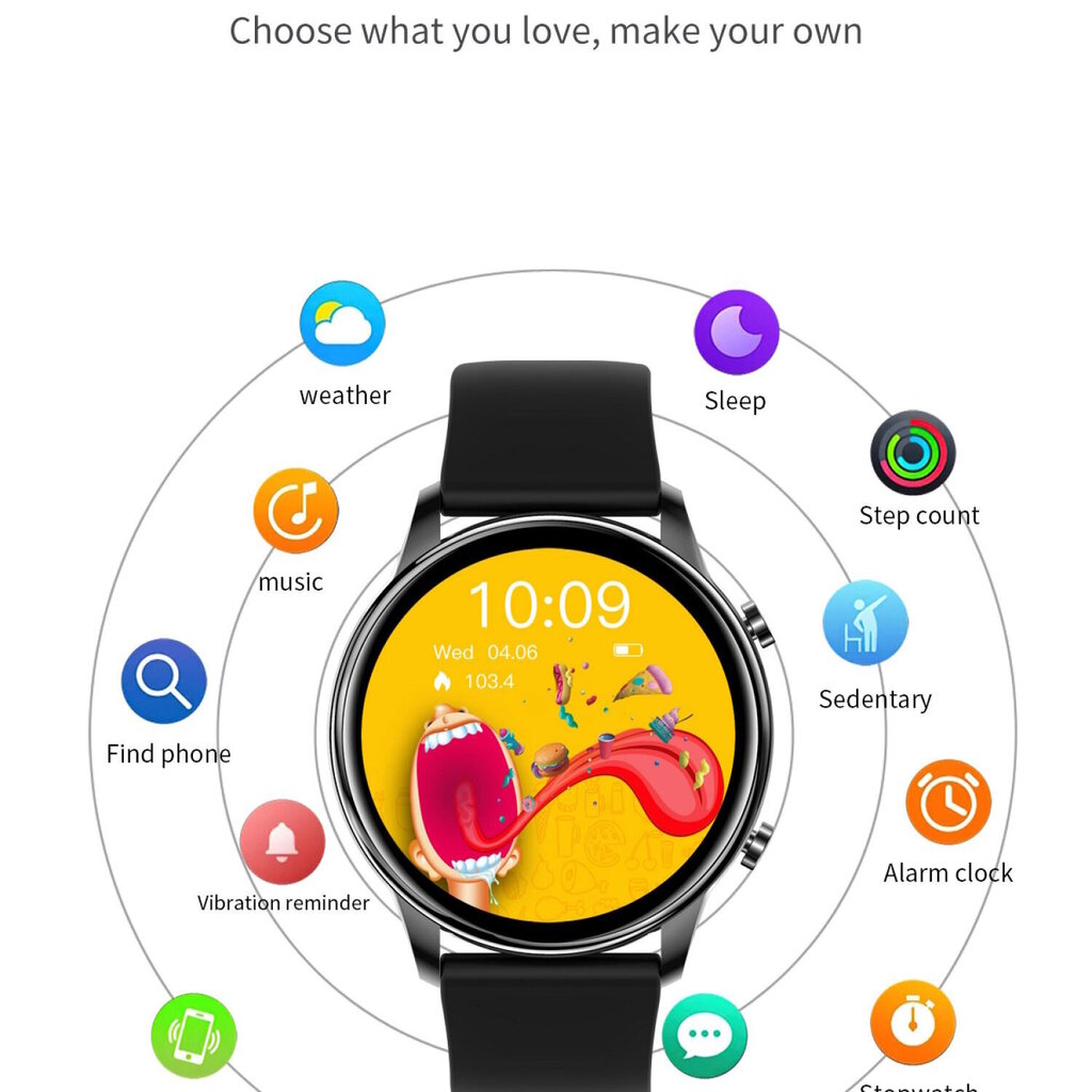 Riff Y66 5.0 BT multifunktsionaalsed nutikellad koos kõne vastuvõtmisega. ja rohkem spetsifikatsioone iOS-i / Androidi jaoks hind ja info | Nutikellad (smartwatch) | kaup24.ee