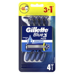 Набор одноразовых бритв Gillette Blue3 Comfort, 4 шт. цена и информация | Косметика и средства для бритья | kaup24.ee