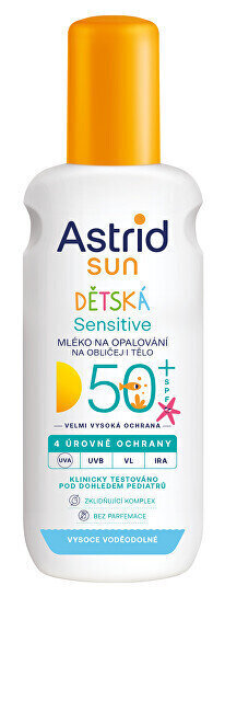 Pihustatav kaitsev losjoon kehale ja näole lastele Astrid Sun SPF50+, 150 ml hind ja info | Päikesekreemid | kaup24.ee