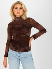 коричневая блуза с бархатными узорами цена и информация | Женские блузки, рубашки | kaup24.ee