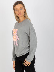 серый женский классический свитер с объемной аппликацией цена и информация | Женские блузки, рубашки | kaup24.ee