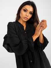 черная рубашка в стиле бохо с мечтой и оборками och bella цена и информация | Женские блузки, рубашки | kaup24.ee