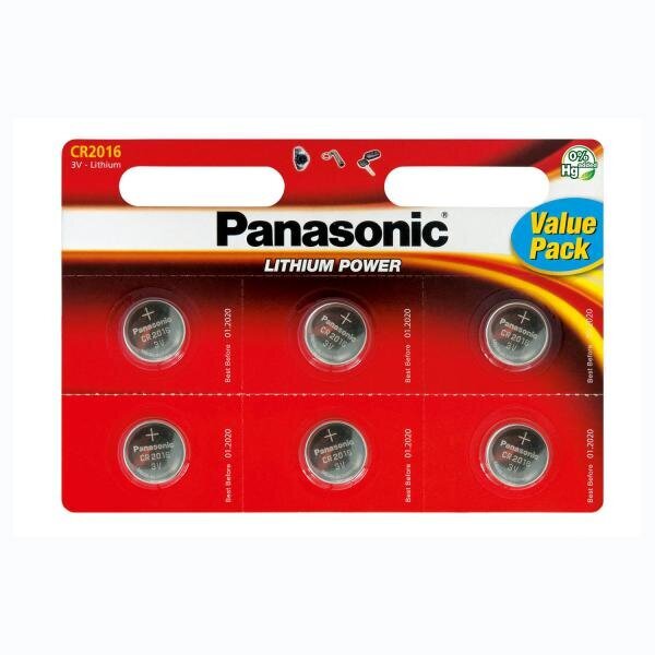 Liitiumpatarei Panasonic CR2016 - 6tk blisterpakend hind ja info | Patareid | kaup24.ee