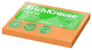 Клейкая бумага для записей ErichKrause Neon, 50х75мм, 100 листов, неоновый оранжевый цена и информация | Канцелярские товары | kaup24.ee