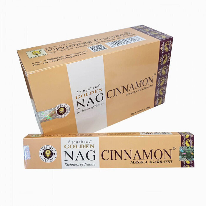 Viirukipulgad Vijayshree Golden Nag Cinnamon, 15 g цена и информация | Kodulõhnastajad | kaup24.ee