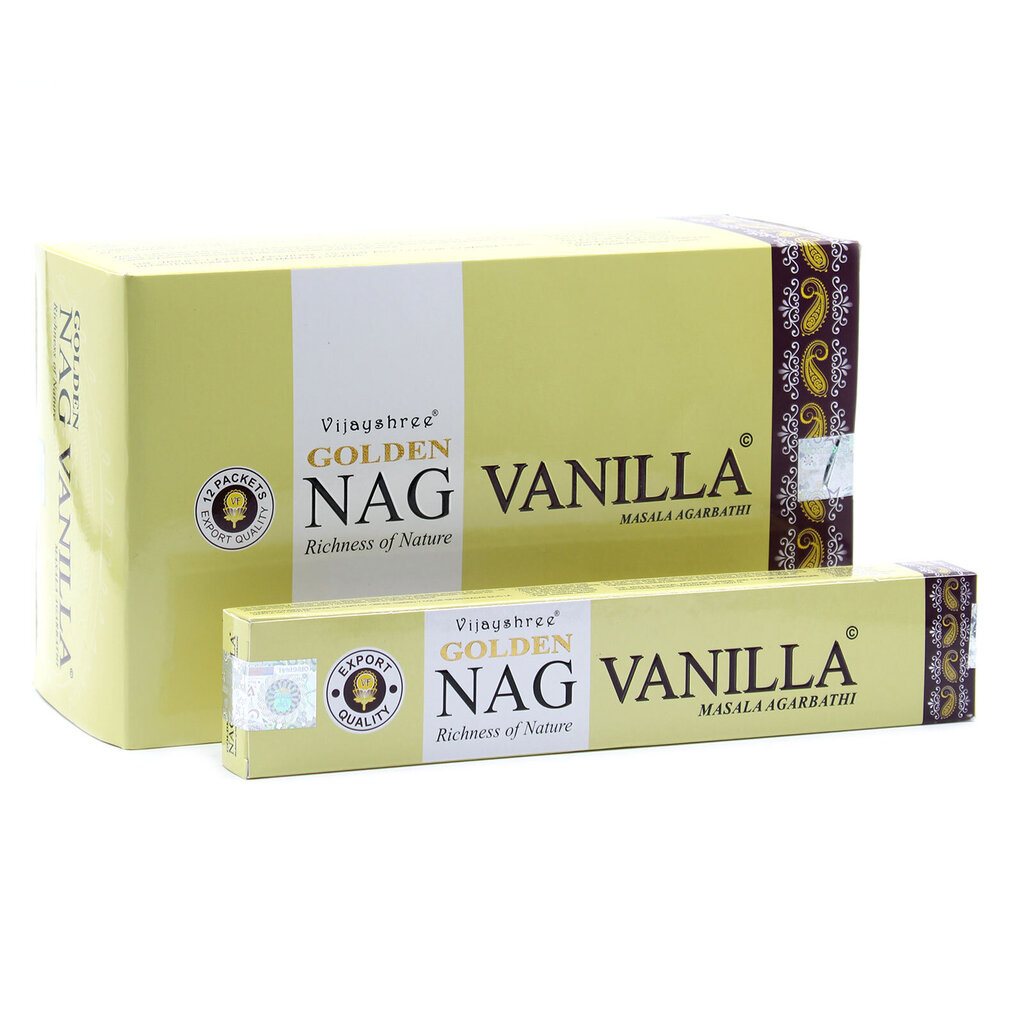 Viirukipulgad Vijayshree Golden Nag Vanilla, 15 g цена и информация | Kodulõhnastajad | kaup24.ee