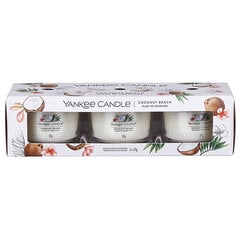 Yankee Candle Votiivküünalde komplekt Coconut Beach klaasist 3 x 37 g hind ja info | Küünlad, küünlajalad | kaup24.ee