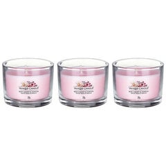 Yankee Candle Votiivküünalde komplekt klaasist Pink Cherry Vanilla 3 x 37 g hind ja info | Küünlad, küünlajalad | kaup24.ee