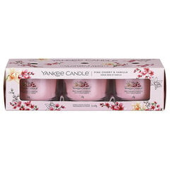 Yankee Candle Votiivküünalde komplekt klaasist Pink Cherry Vanilla 3 x 37 g hind ja info | Küünlad, küünlajalad | kaup24.ee