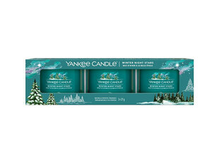 Yankee Candle Klaasist votiiviküünalde komplekt Winter Night Stars 3 x 37 g hind ja info | Küünlad, küünlajalad | kaup24.ee