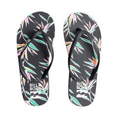 Billabong naiste sportlikud mustad lillelised flip-flopid цена и информация | Шлепанцы, тапочки для женщин | kaup24.ee