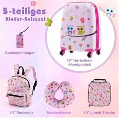 Детский багажный комплект Costway, розовый цена и информация | Чемоданы, дорожные сумки | kaup24.ee