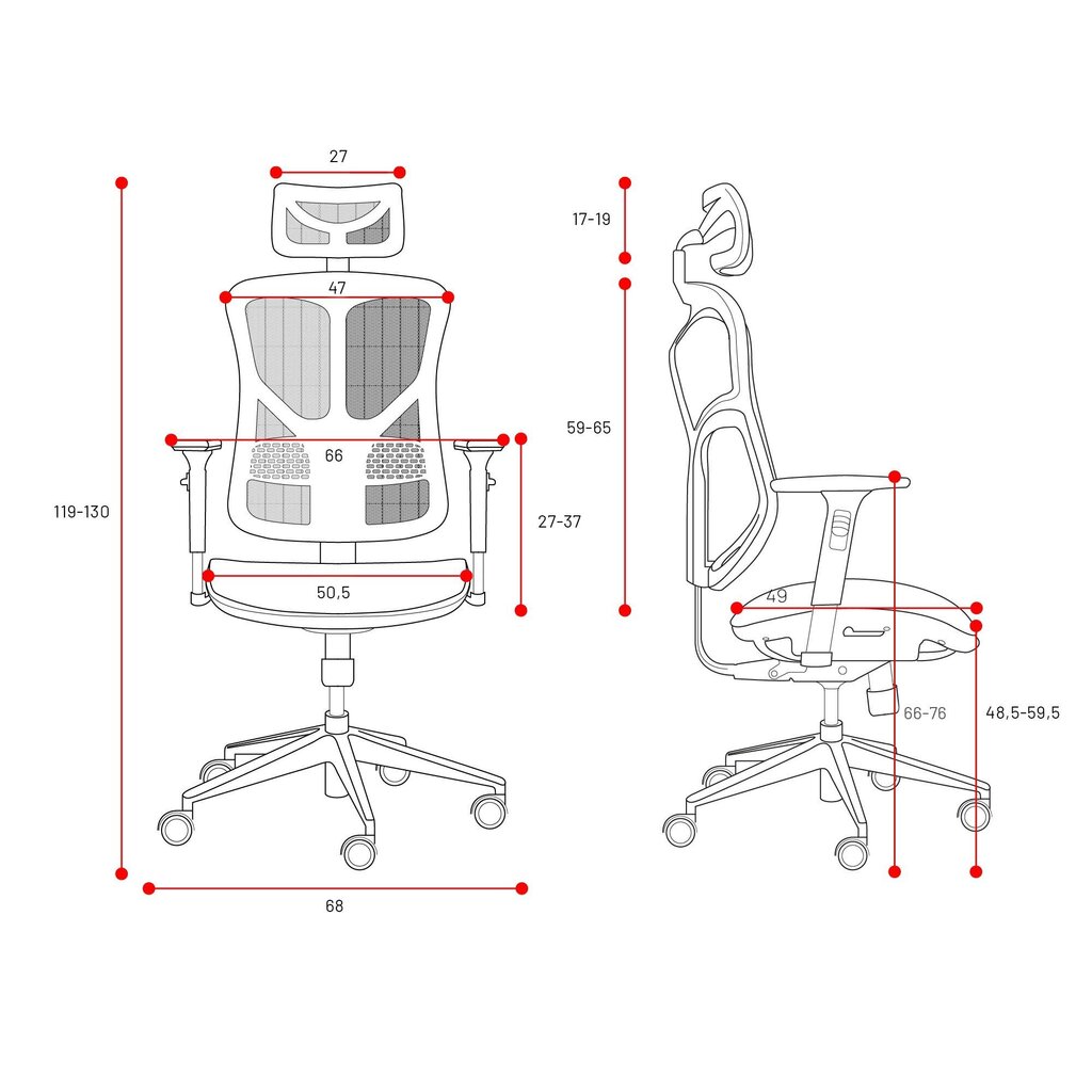 Kontoritool Diablo V-Basic, valge/must hind ja info | Kontoritoolid | kaup24.ee