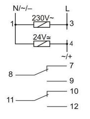 Универсальное реле времени PCU-510 DUO 230В AC / 24В AC/DC цена и информация | Выключатели, розетки | kaup24.ee