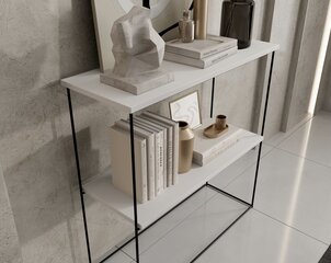 Полка ADRK Furniture Toni, белая/черная цена и информация | Полки | kaup24.ee