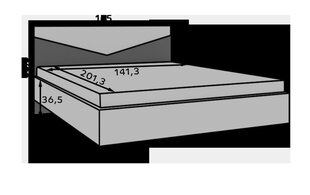 Кровать ADRK Furniture Atson, 140x200 см, коричневая/белая цена и информация | Кровати | kaup24.ee