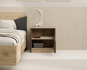 Тумбочка у кровати ADRK Furniture Atson, коричневая/черная цена и информация | Прикроватные тумбочки | kaup24.ee