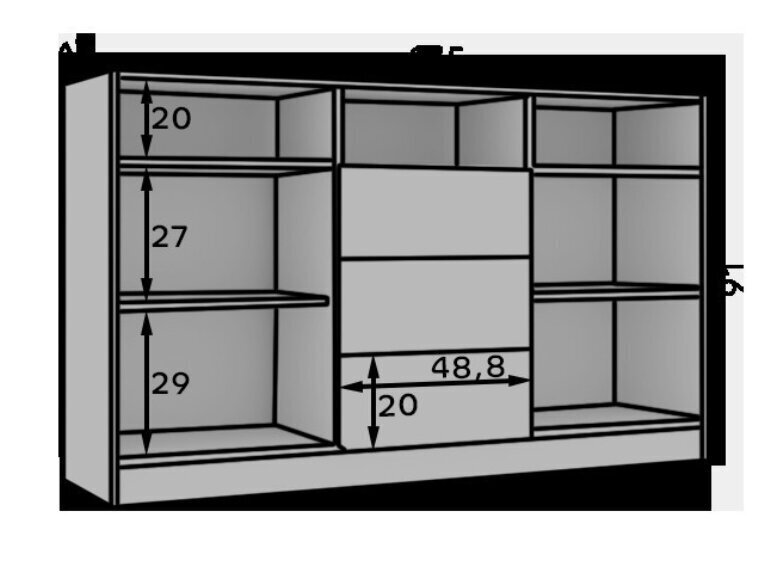 Kummut ADRK Furniture Atson, raud/hall hind ja info | Kummutid | kaup24.ee