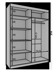 Шкаф ADRK Furniture Atson 150, черный/коричневый цена и информация | Шкафы | kaup24.ee