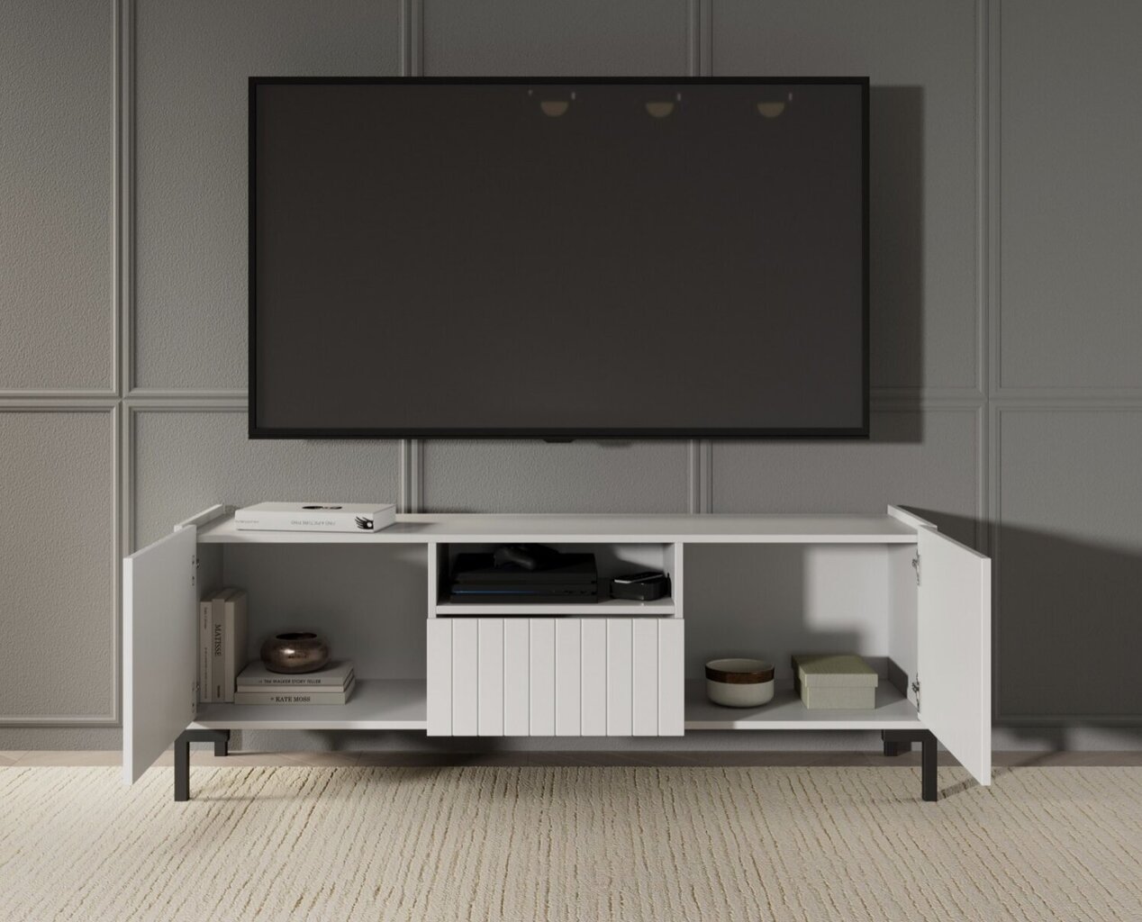 TV alus ADRK Furniture Larista, valge цена и информация | TV alused | kaup24.ee