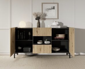 Kummut ADRK Furniture Larista, pruun/must hind ja info | Kummutid | kaup24.ee